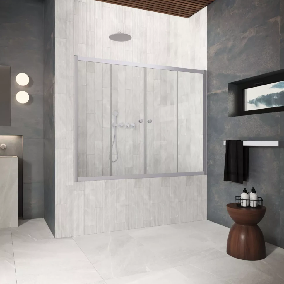 Шторки на ванну Z2V Protec 195 матовый хром