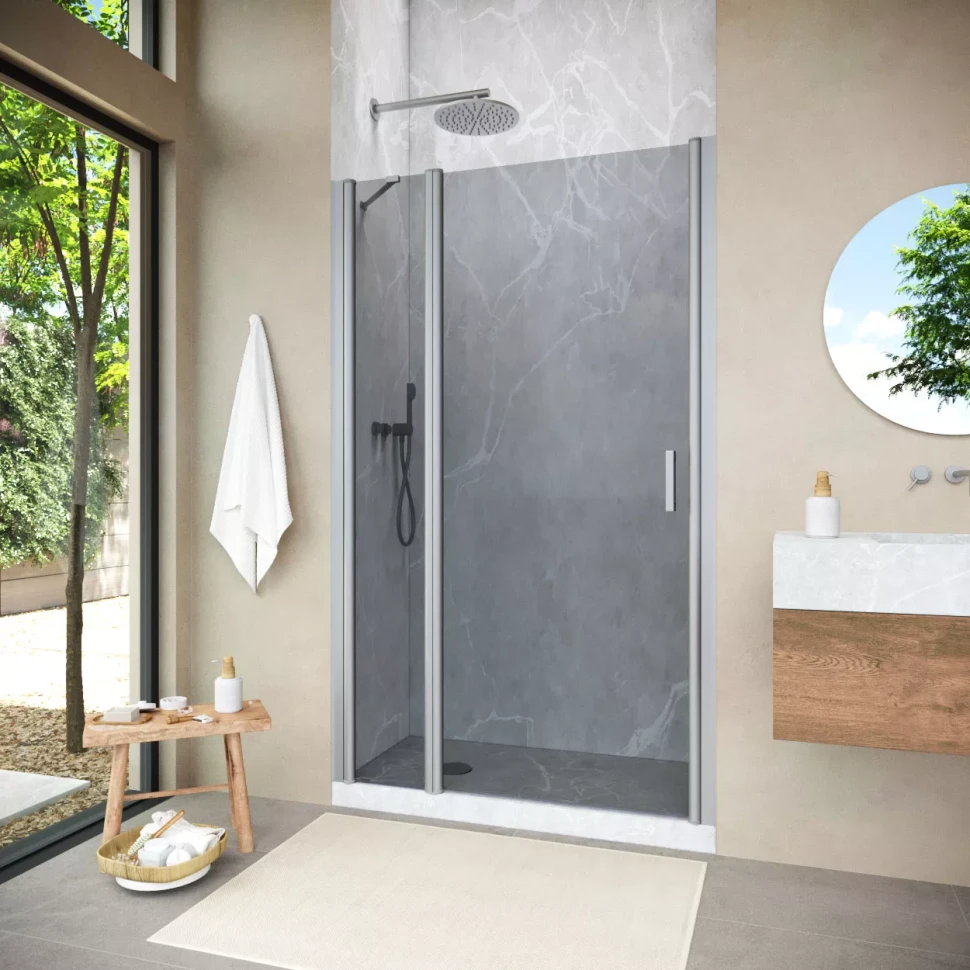 Душевая дверь Vegas-Glass EP-F-1 NOVO 125 h189 матовый хром