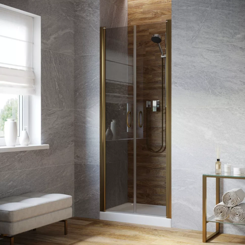 Дверь в душевую нишу Vegas-Glass E2P LUX 70 бронза