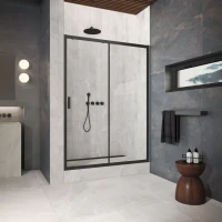 Двери в душевой проем ZP Protec 130 черный матовый