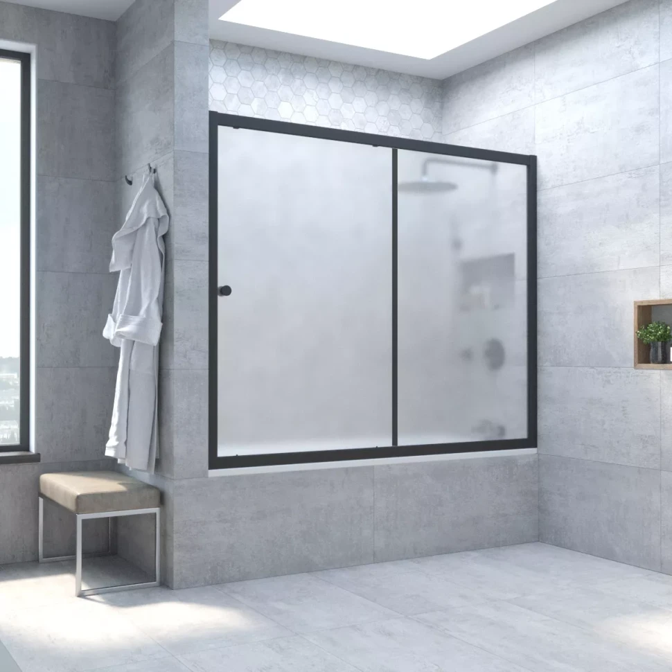 Ограждения на ванну Vegas-Glass ZV NOVO 150 черный матовый