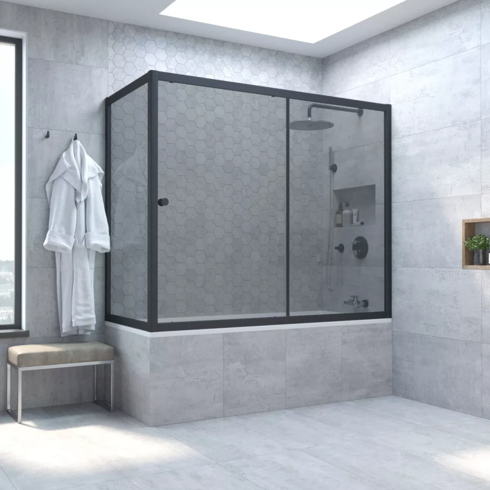 Шторки на ванну ZV+ZVF NOVO 190x80 черный матовый