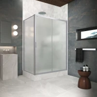 Угловые душевые ограждения ZP+ZPV Protec 180x90 матовый хром