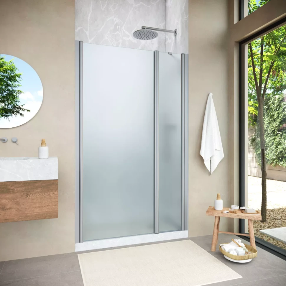 Душевая дверь Vegas-Glass EP-F-2 NOVO 125 h200 матовый хром