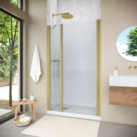 Душевая дверь Vegas-Glass EP-F-1 NOVO 125 h200 золото матовое