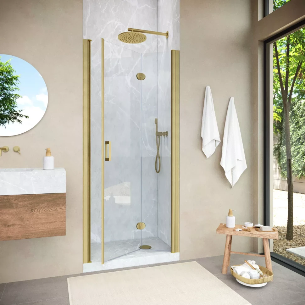 Душевая дверь в нишу Vegas-Glass GPS NOVO 95 h200 золото матовое