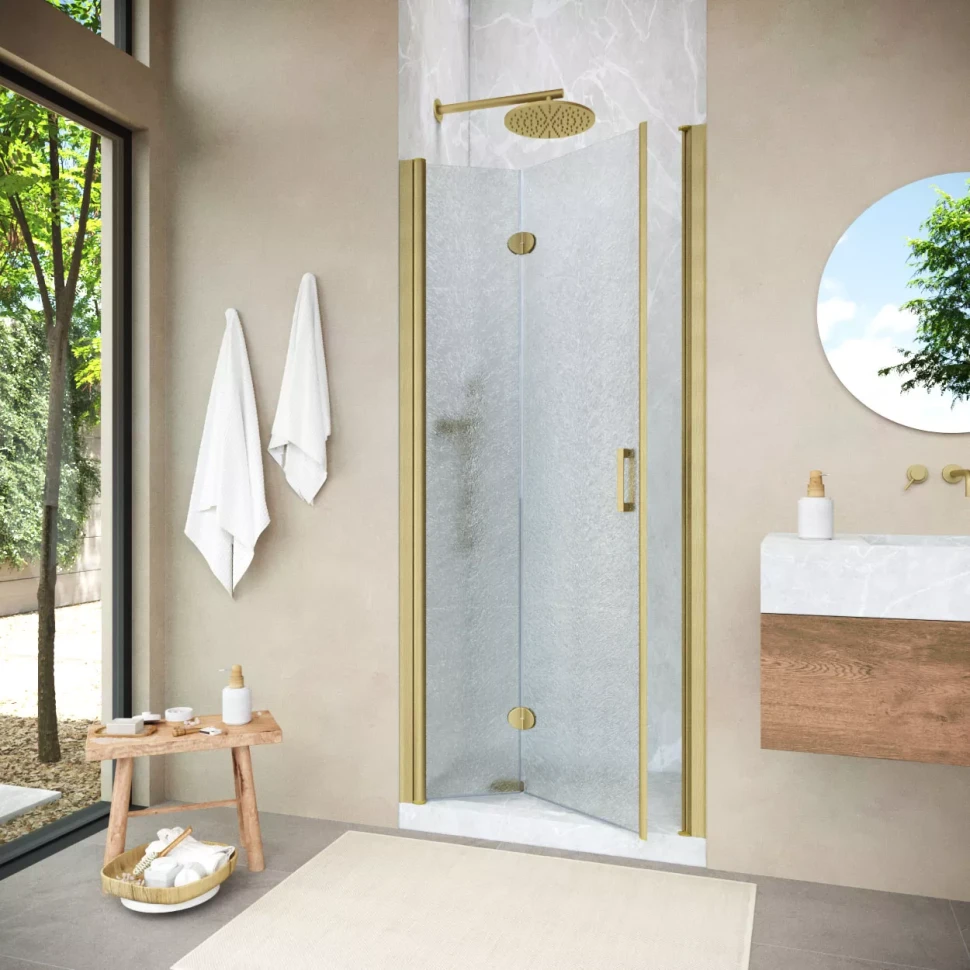 Душевая дверь в нишу Vegas-Glass GPS NOVO 95 h200 золото матовое