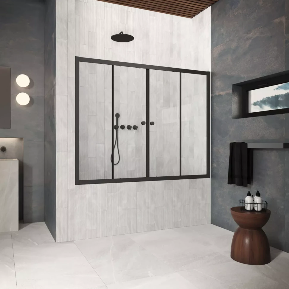 Шторки на ванну Z2V Protec 195 черный матовый