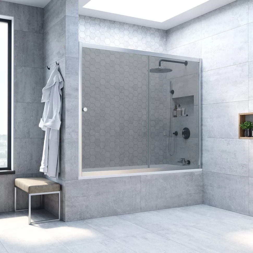 Ограждения на ванну Vegas-Glass ZV NOVO 160 матовый хром