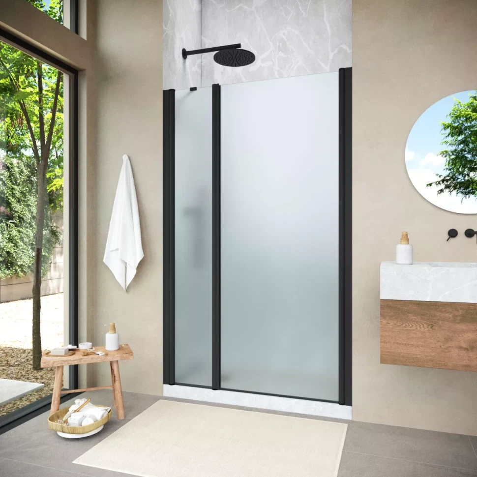 Душевая дверь Vegas-Glass EP-F-2 NOVO 125 h200 черный матовый