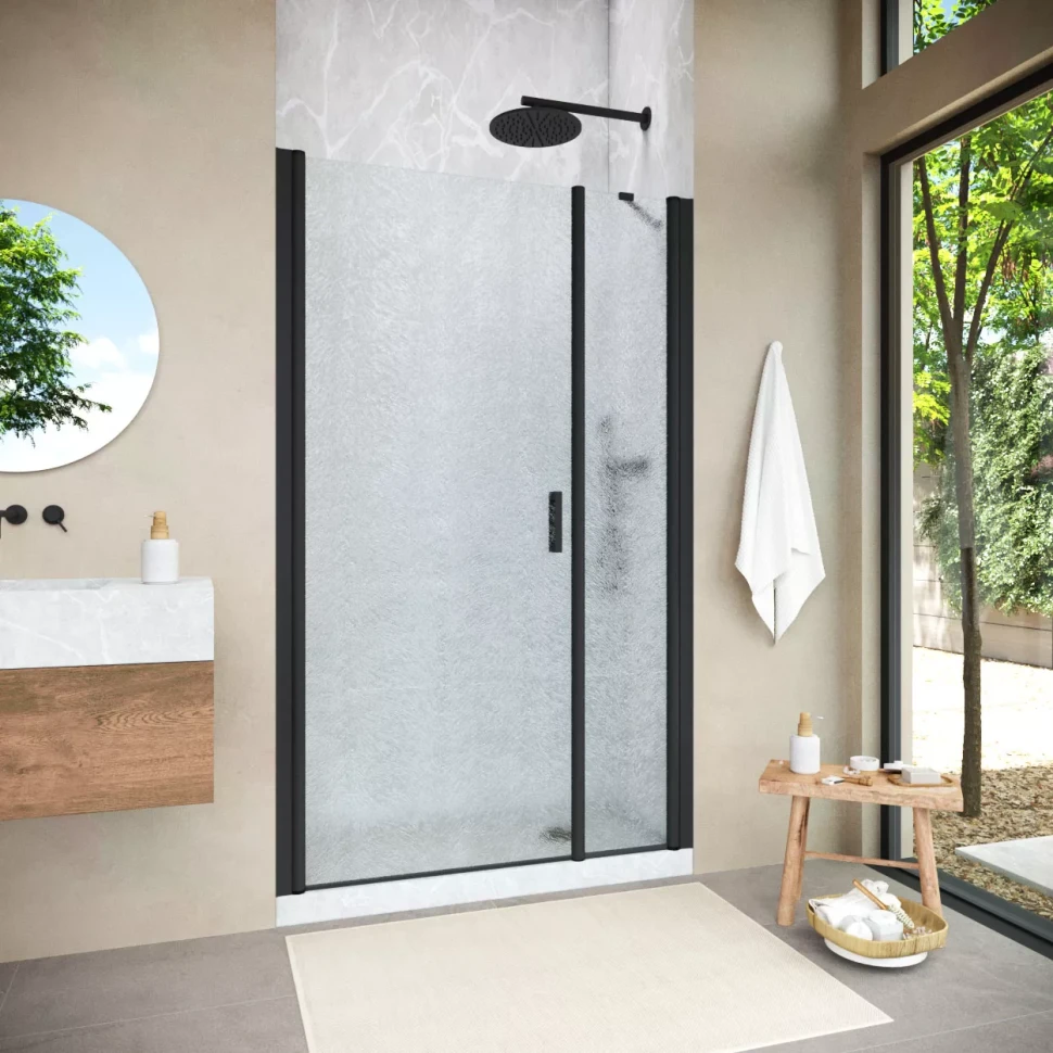 Душевая дверь Vegas-Glass EP-F-2 NOVO 125 h200 черный матовый