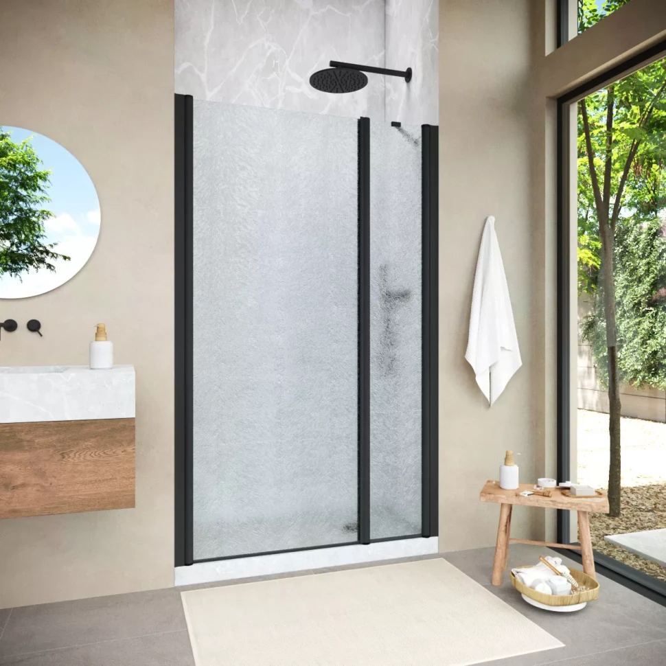 Душевая дверь Vegas-Glass EP-F-2 NOVO 175 h200 черный матовый