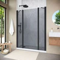 Душевая дверь Vegas-Glass EP-2F NOVO 130 h200 черный матовый