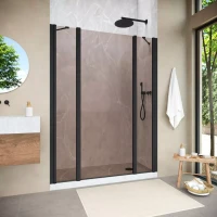 Душевая дверь Vegas-Glass EP-2F NOVO 130 h200 черный матовый