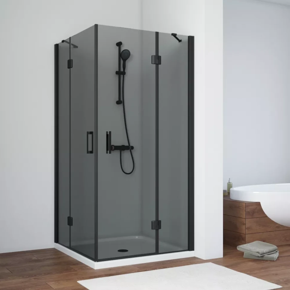 Душевой уголок Vegas-Glass AFA NOVO 80x80 черный матовый