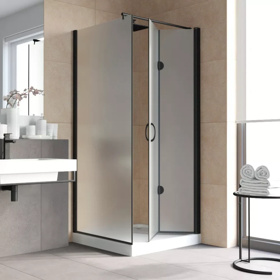 Душевой уголок Vegas-Glass GPS-Fis LUX 80x120 черный матовый