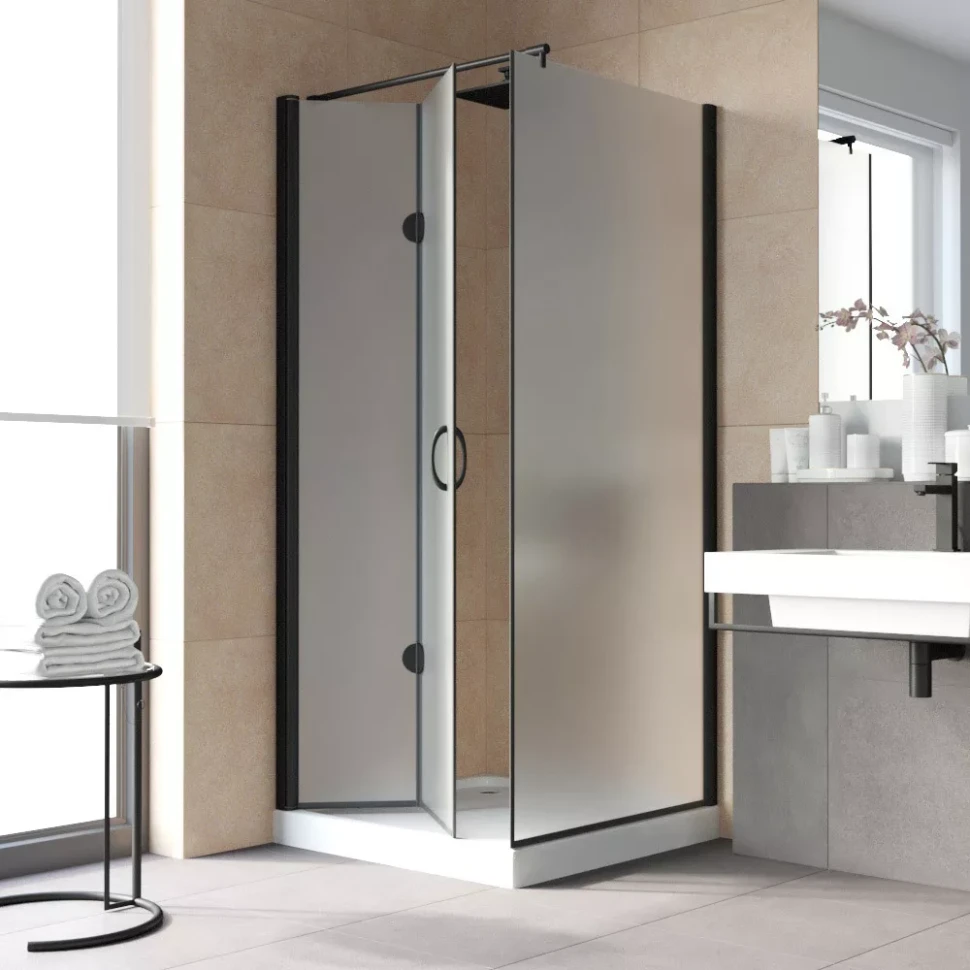 Душевой уголок Vegas-Glass GPS-Fis LUX 80x120 черный матовый