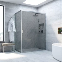 Душевой уголок Vegas-Glass ZP+ZPV NOVO 110x75 матовый хром