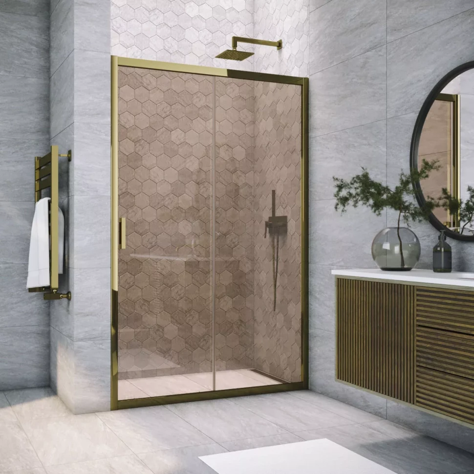 Душевая дверь в нишу Vegas-Glass ZP TUR NOVO 155 бронза