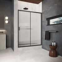 Двери в душевой проем ZP Protec 135 черный матовый