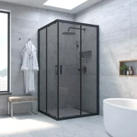 Душевой уголок Vegas-Glass ZA NOVO 80x80 черный матовый