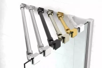 Угловые душевые ограждения с распашными дверями AFA-F LUX 100x90 черный матовый