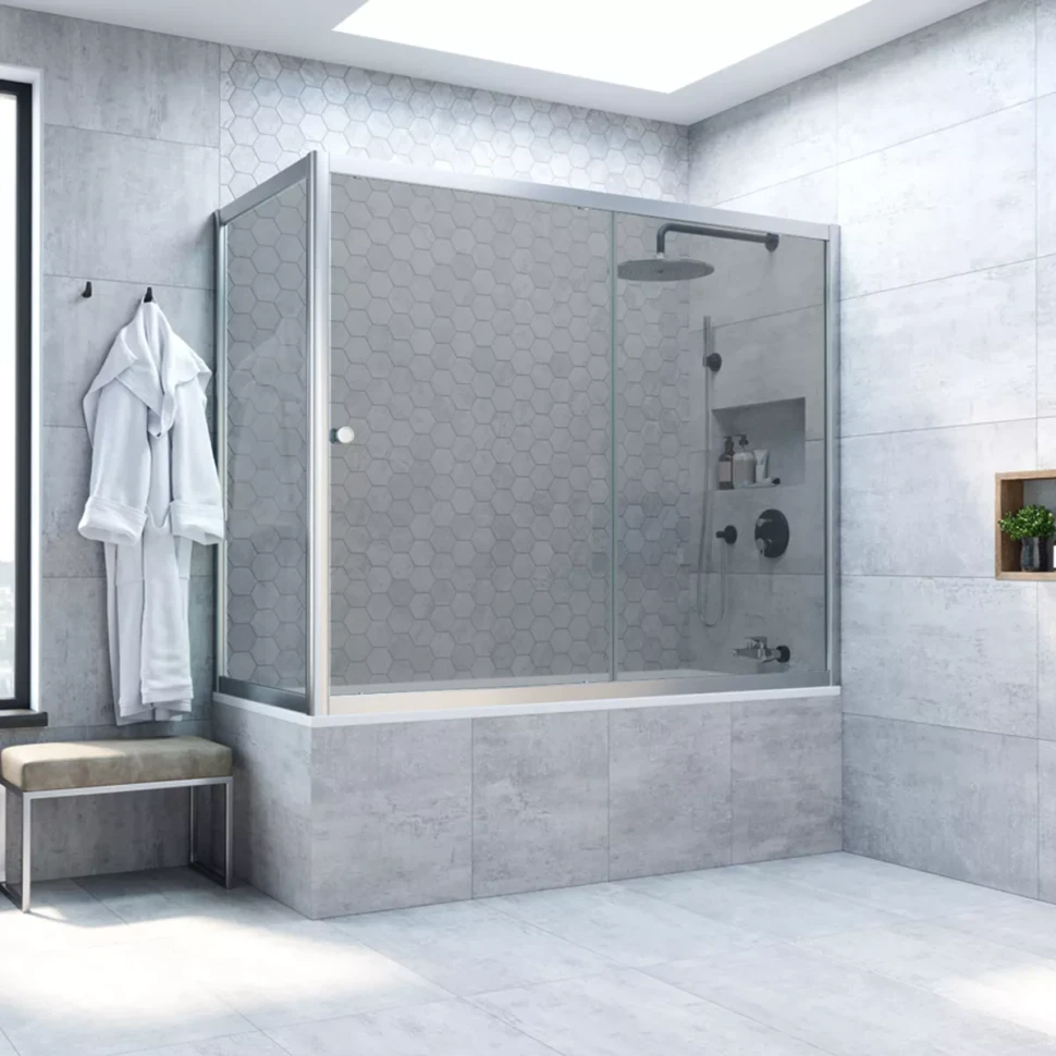 Шторки на ванну ZV+ZVF NOVO 190x90 матовый хром