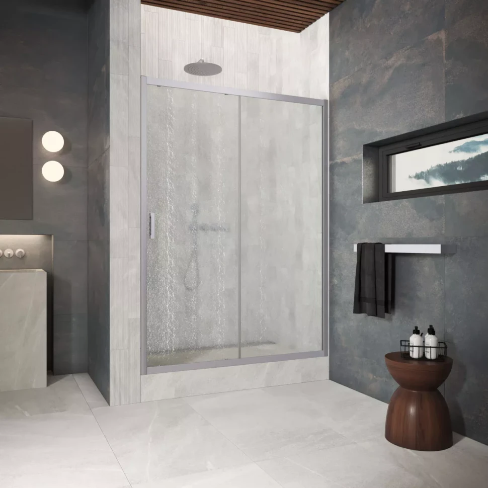 Двери в душевой проем ZP Protec 140 матовый хром