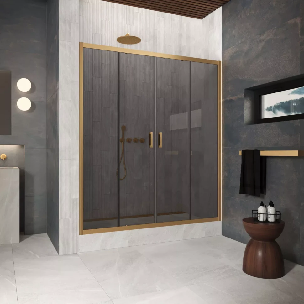 Двери в душевой проем Z2P Protec 190 золото матовое