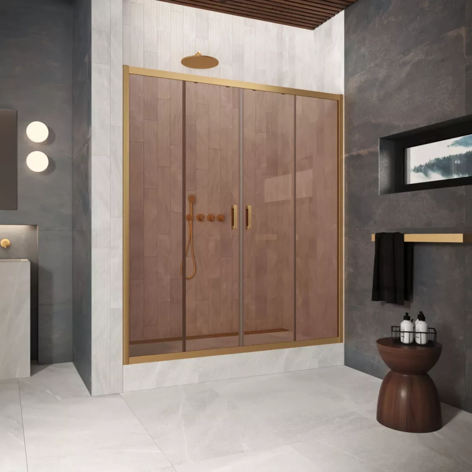 Двери в душевой проем Z2P Protec 190 золото матовое