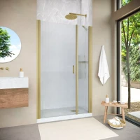 Душевая дверь Vegas-Glass EP-F-2 NOVO 130 h200 золото матовое