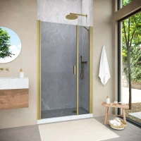 Душевая дверь Vegas-Glass EP-F-2 NOVO 180 h200 золото матовое