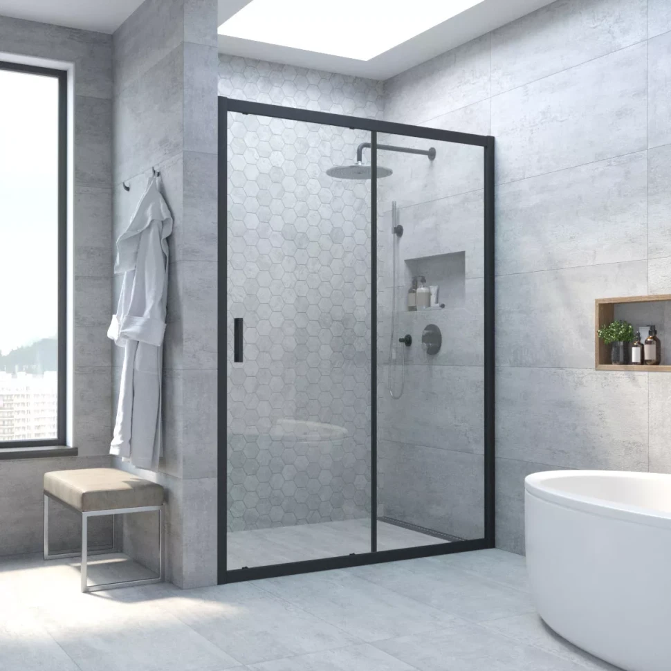 Дверь в душевой проем Vegas-Glass ZP NOVO 105 золото матовое