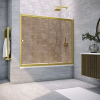 Ограждения на ванну Vegas-Glass ZV NOVO 180 золото матовое