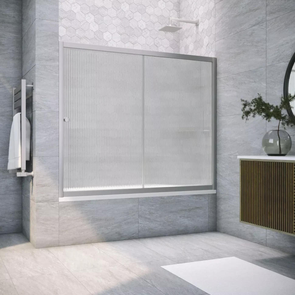 Ограждения на ванну Vegas-Glass ZV NOVO 180 матовый хром