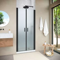 Душевая дверь в нишу Vegas-Glass E2P NOVO 95 h189 черный матовый