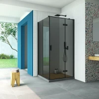 Душевой уголок Vegas-Glass AFP-Fis Retta 120x110 черный матовый