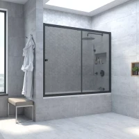 Ограждения на ванну Vegas-Glass ZV NOVO 180 черный матовый