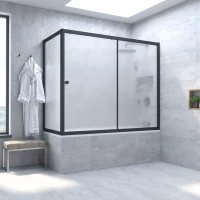 Шторки на ванну ZV+ZVF NOVO 150x70 черный матовый