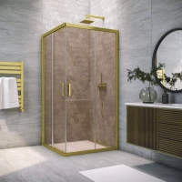 Душевой уголок Vegas-Glass ZA NOVO 90x90 золото матовое