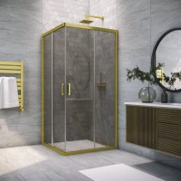 Душевой уголок Vegas-Glass ZA NOVO 90x90 золото матовое