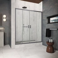 Двери в душевой проем Z2P Protec 190 Тёмная оружейная сталь (GunMetal)