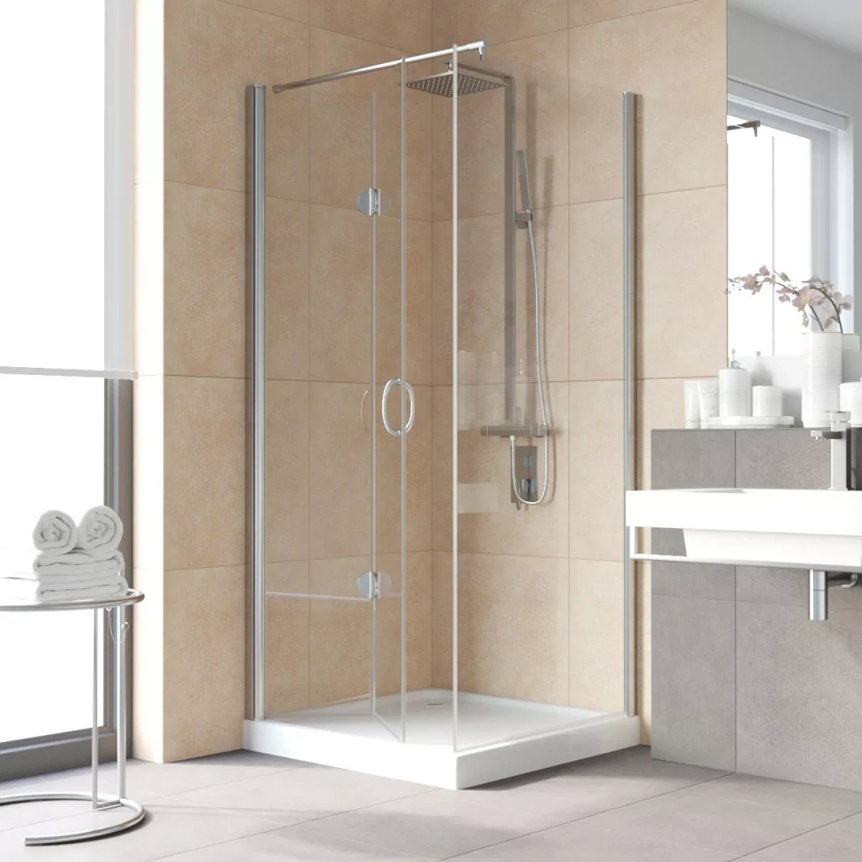 Душевой уголок Vegas-Glass GPS-Fis LUX 80x90 глянцевый хром