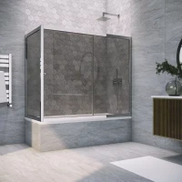 Шторки на ванну ZV+ZVF TUR NOVO 150x75 глянцевый хром