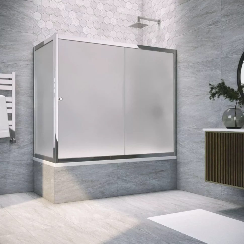 Шторки на ванну ZV+ZVF TUR NOVO 150x75 глянцевый хром