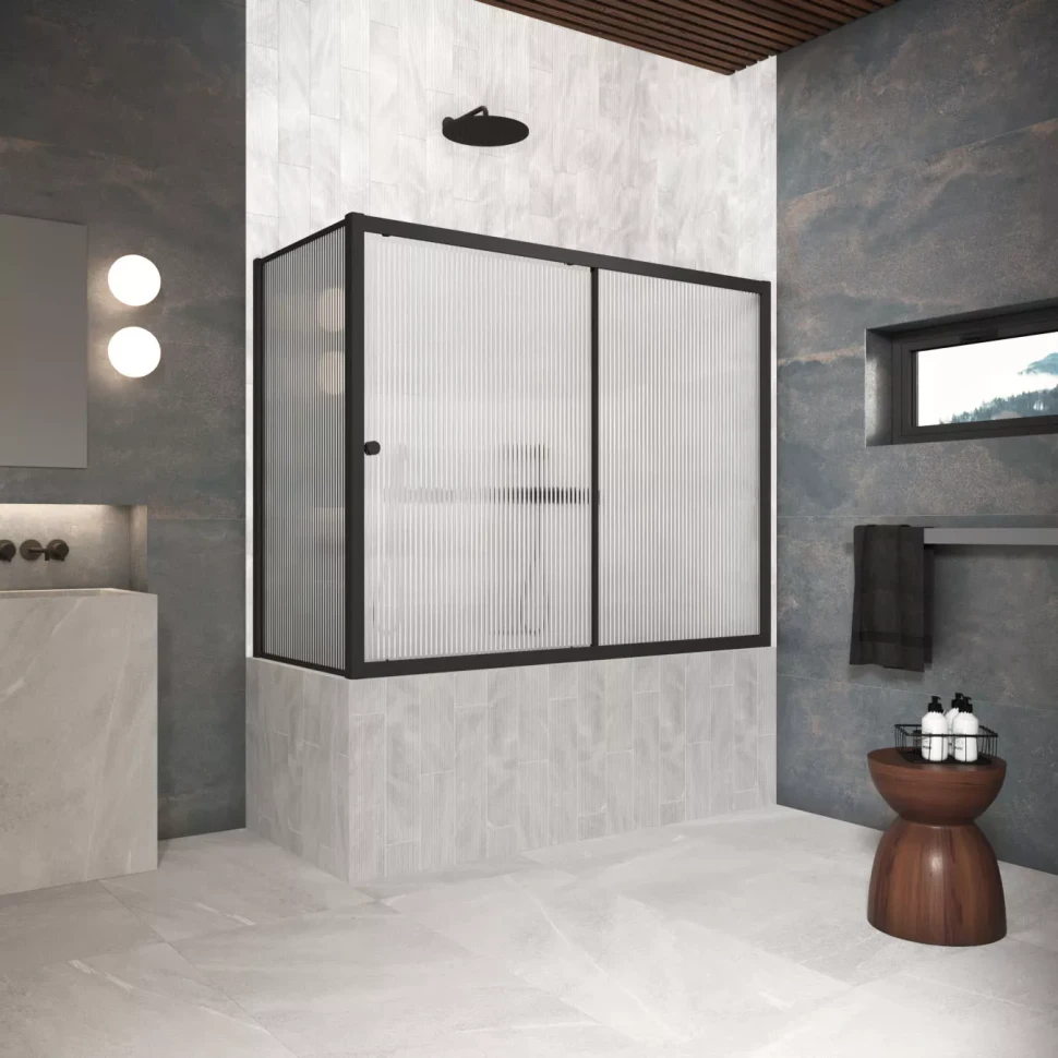 Шторки на ванну ZV+ZVF Protec 150x70 черный матовый