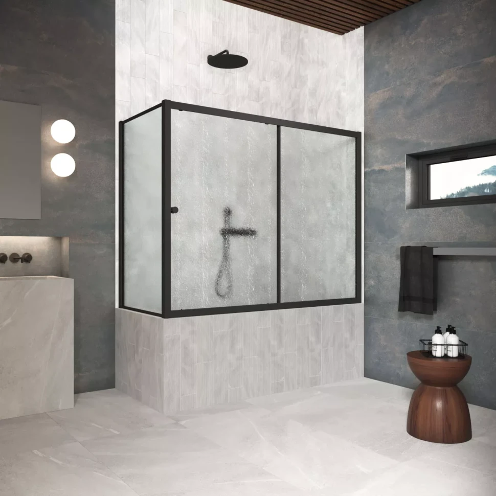 Шторки на ванну ZV+ZVF Protec 150x70 черный матовый