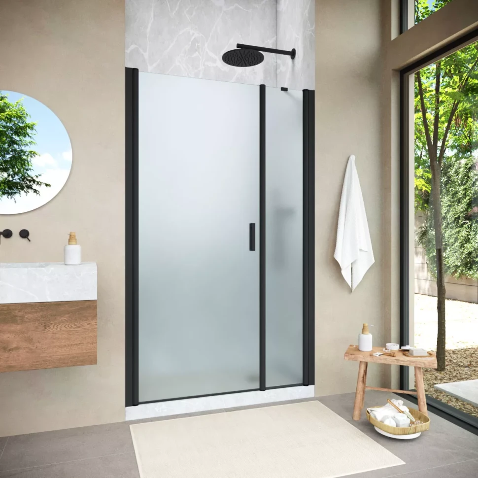 Душевая дверь Vegas-Glass EP-F-2 NOVO 130 h200 черный матовый