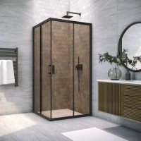 Душевой уголок Vegas-Glass ZA NOVO 90x90 черный матовый