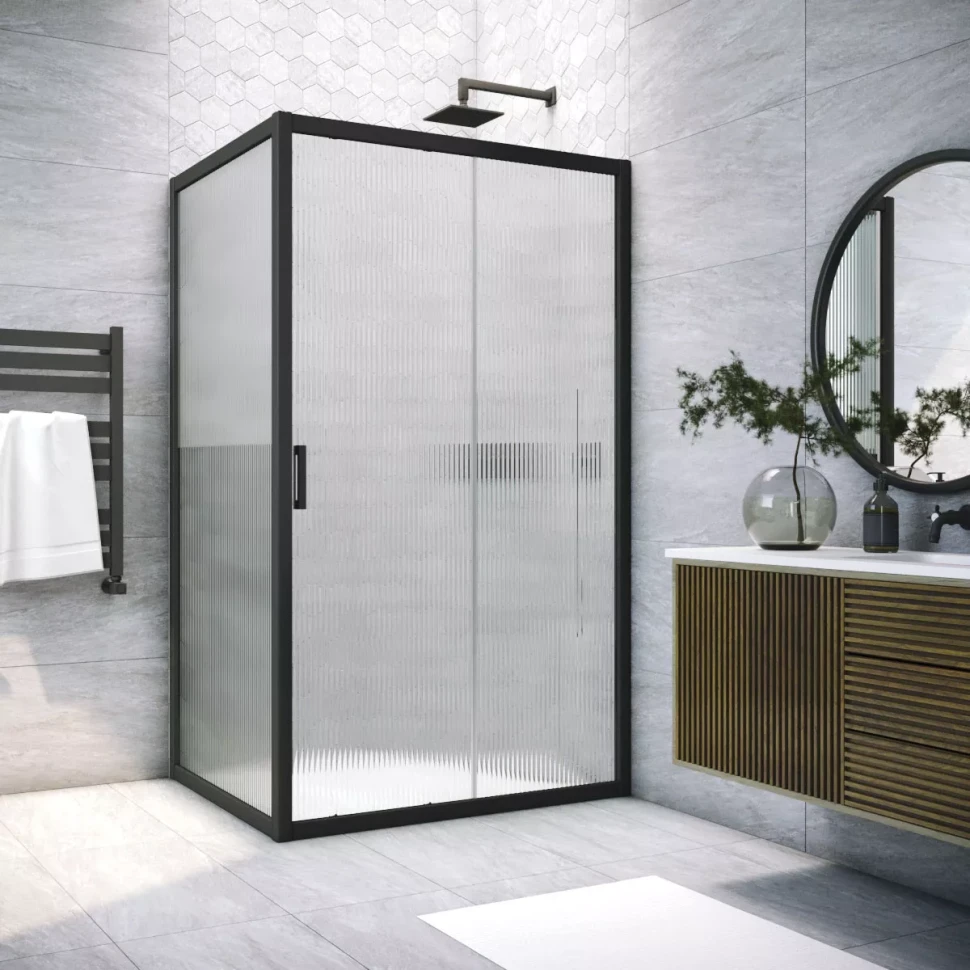 Душевой уголок Vegas-Glass ZP+ZPV NOVO 165x75 черный матовый